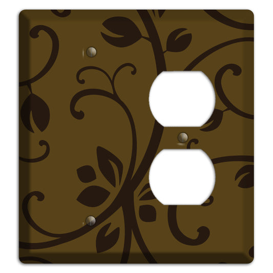 Brown Bud Sprig Blank / Duplex Wallplate