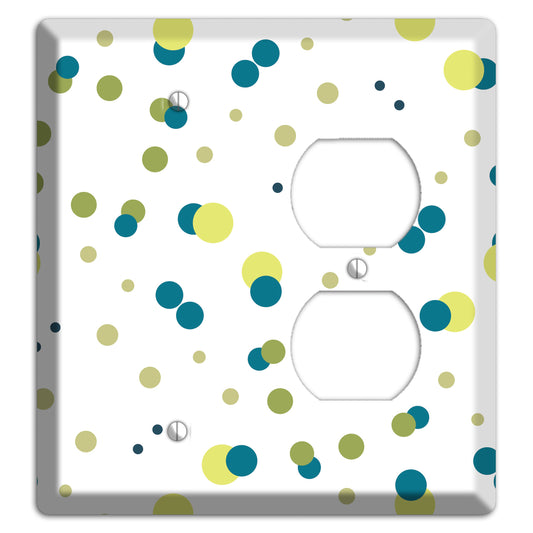 Multi Olive and Jade Small Dots Blank / Duplex Wallplate