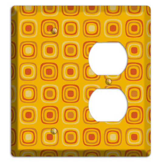 Multi Orange Red Retro Squares Blank / Duplex Wallplate