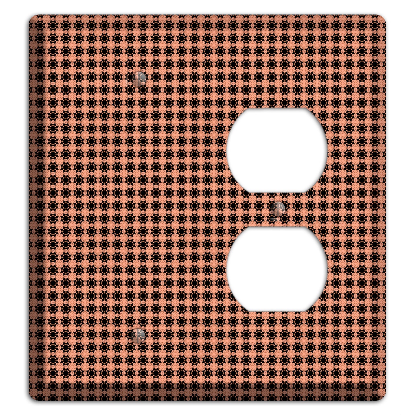 Coral and Black Arabesque Blank / Duplex Wallplate