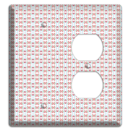 White with Red Blue Tapestry Blank / Duplex Wallplate