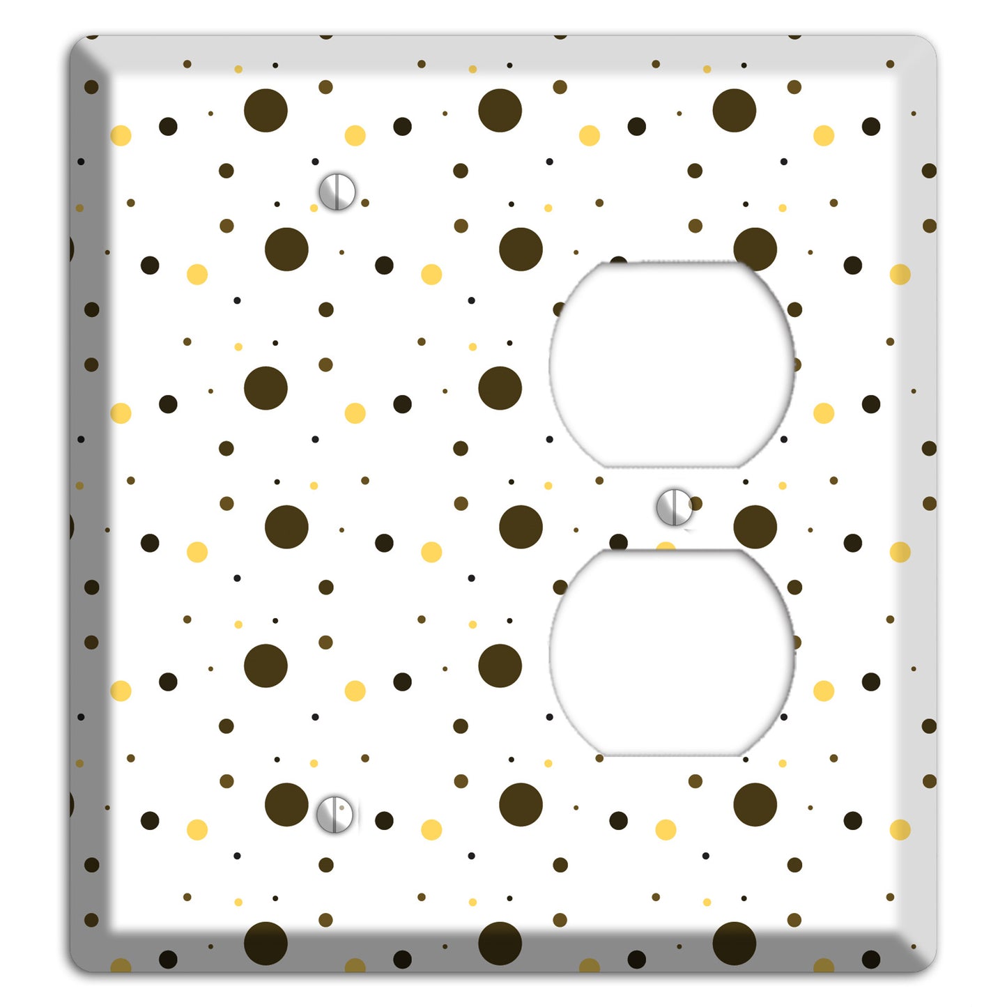 White with Black and Yellow Tiny Dots Blank / Duplex Wallplate