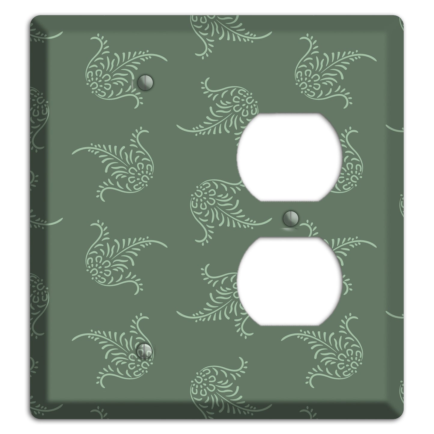 Moss Trefoil Cartouche Blank / Duplex Wallplate