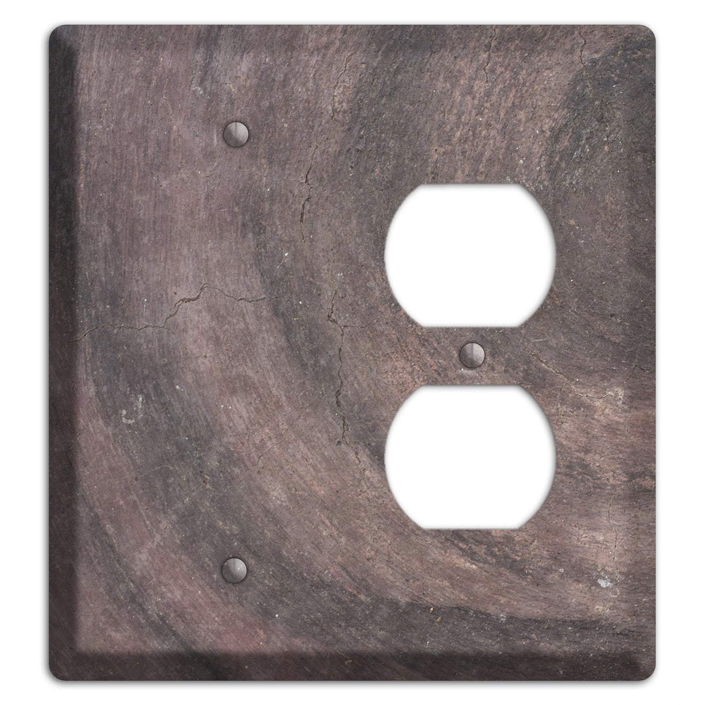 Brown Swirl Concrete Blank / Duplex Wallplate