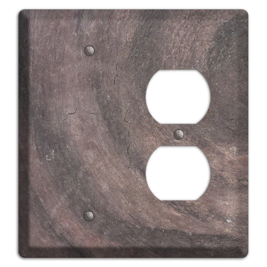 Brown Swirl Concrete Blank / Duplex Wallplate