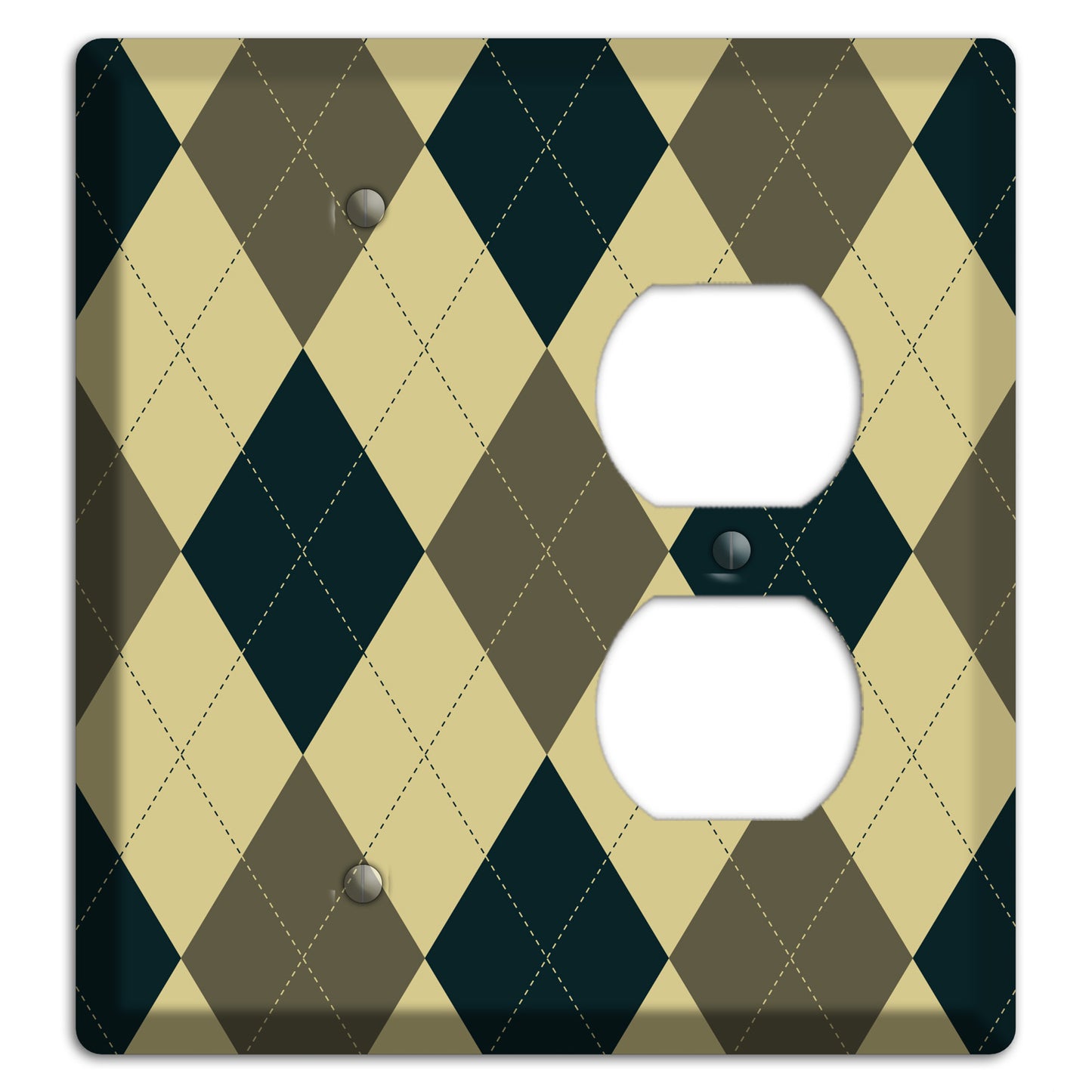 Multi Brown and Tan Argyle Blank / Duplex Wallplate