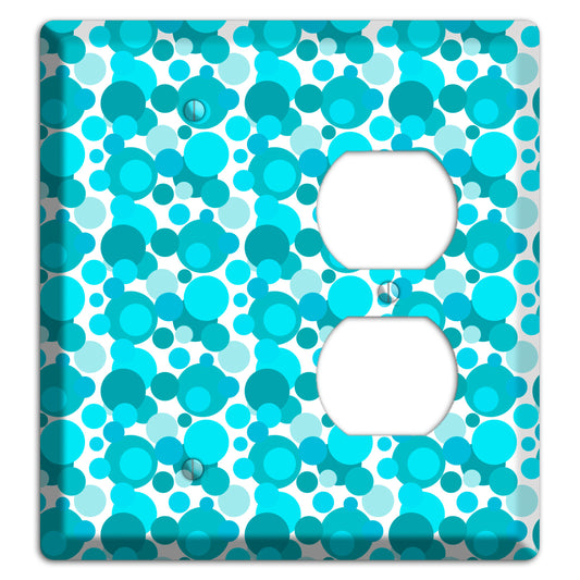 Multi Turquoise Bubble Dots Blank / Duplex Wallplate