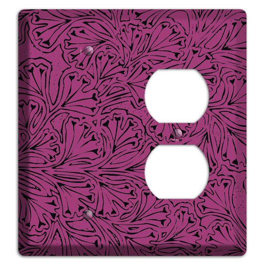 Deco Plum Interlocking Floral Blank / Duplex Wallplate