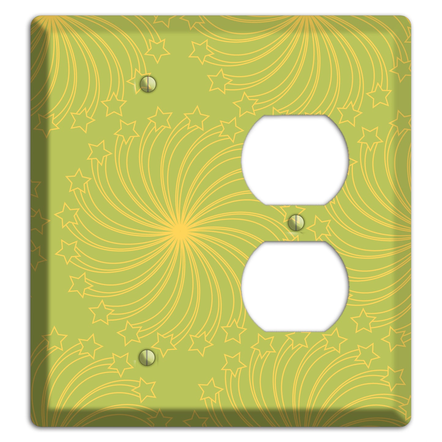 Multi Lime Star Swirl Blank / Duplex Wallplate