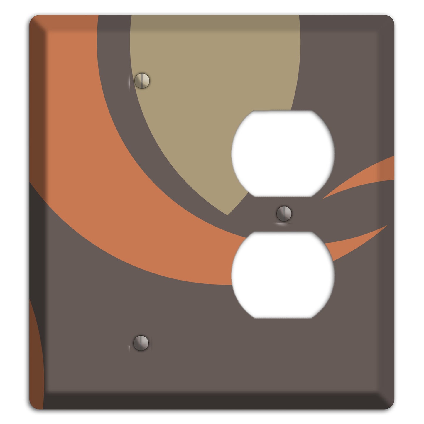 Grey Beige and Orange Abstract Blank / Duplex Wallplate