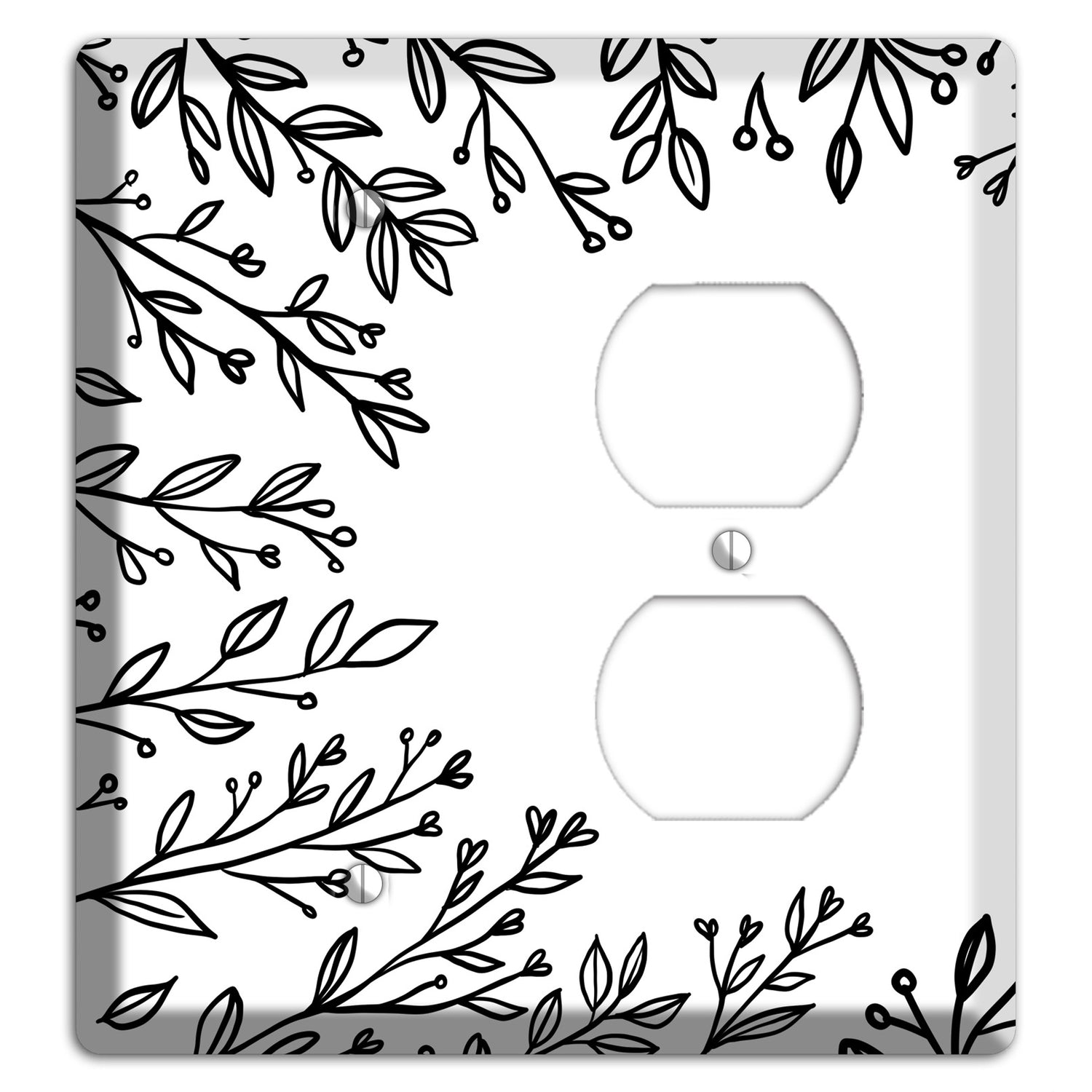 Hand-Drawn Floral 27 Blank / Duplex Wallplate