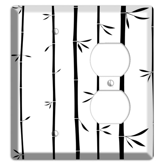 Black and White Bamboo Blank / Duplex Wallplate