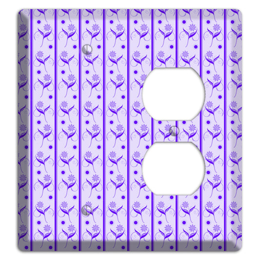 Purple Floral Pattern Blank / Duplex Wallplate