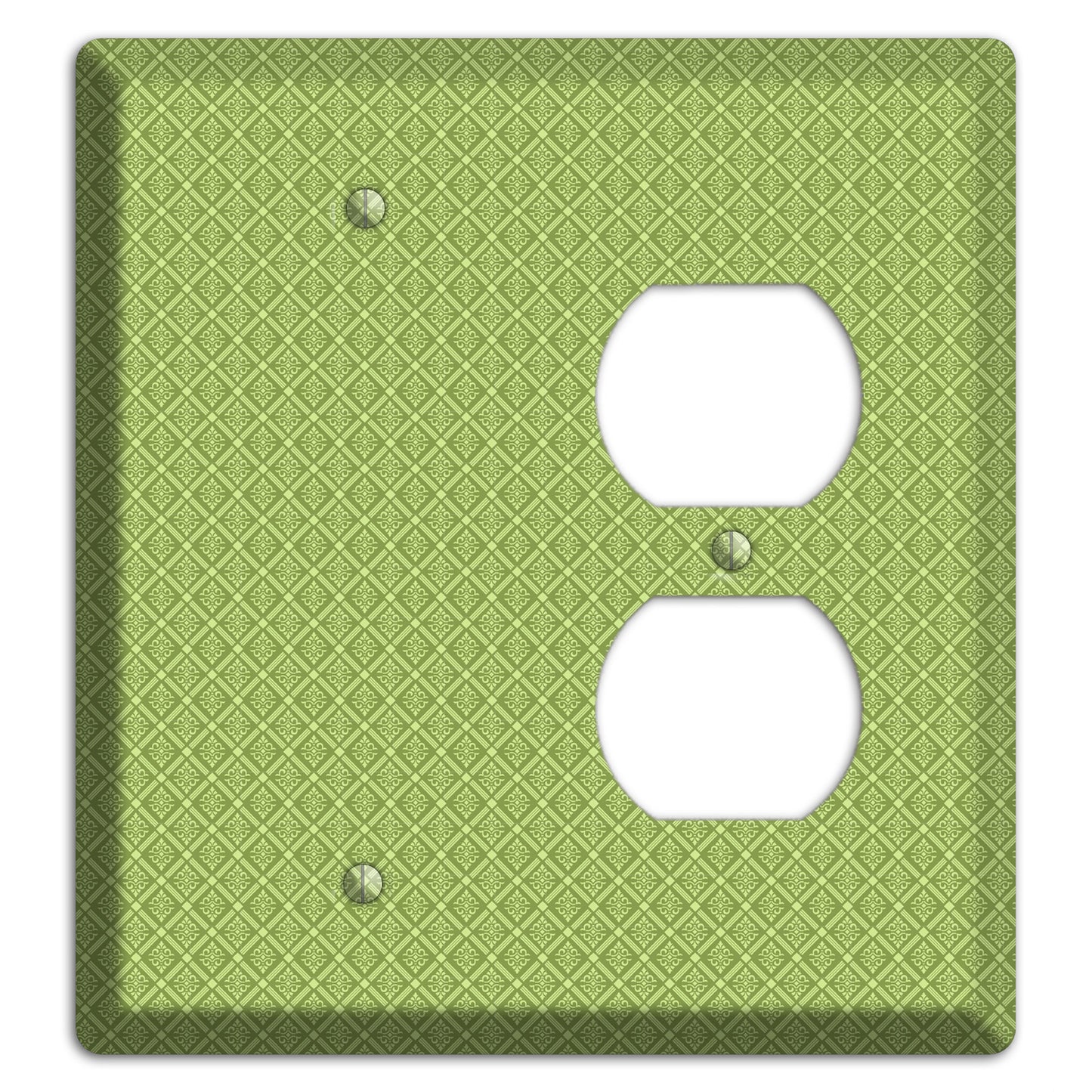 Small Green Damask Diamonds Blank / Duplex Wallplate