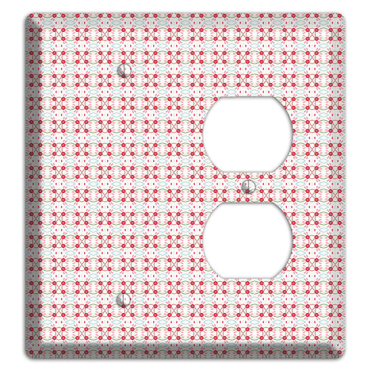 White with Red Ball and Stick Tapestry Blank / Duplex Wallplate