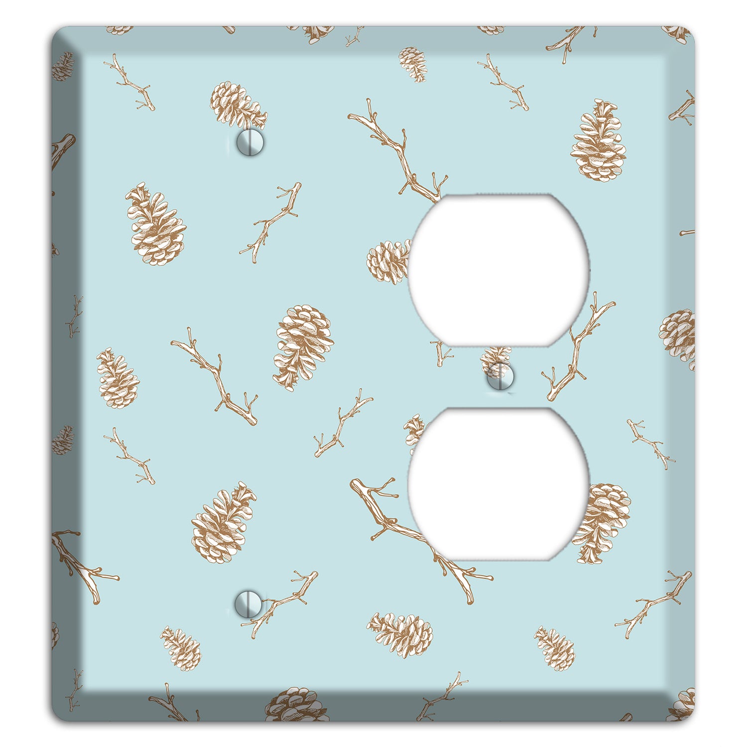 Wildlife Pinecones & Twigs Blank / Duplex Wallplate