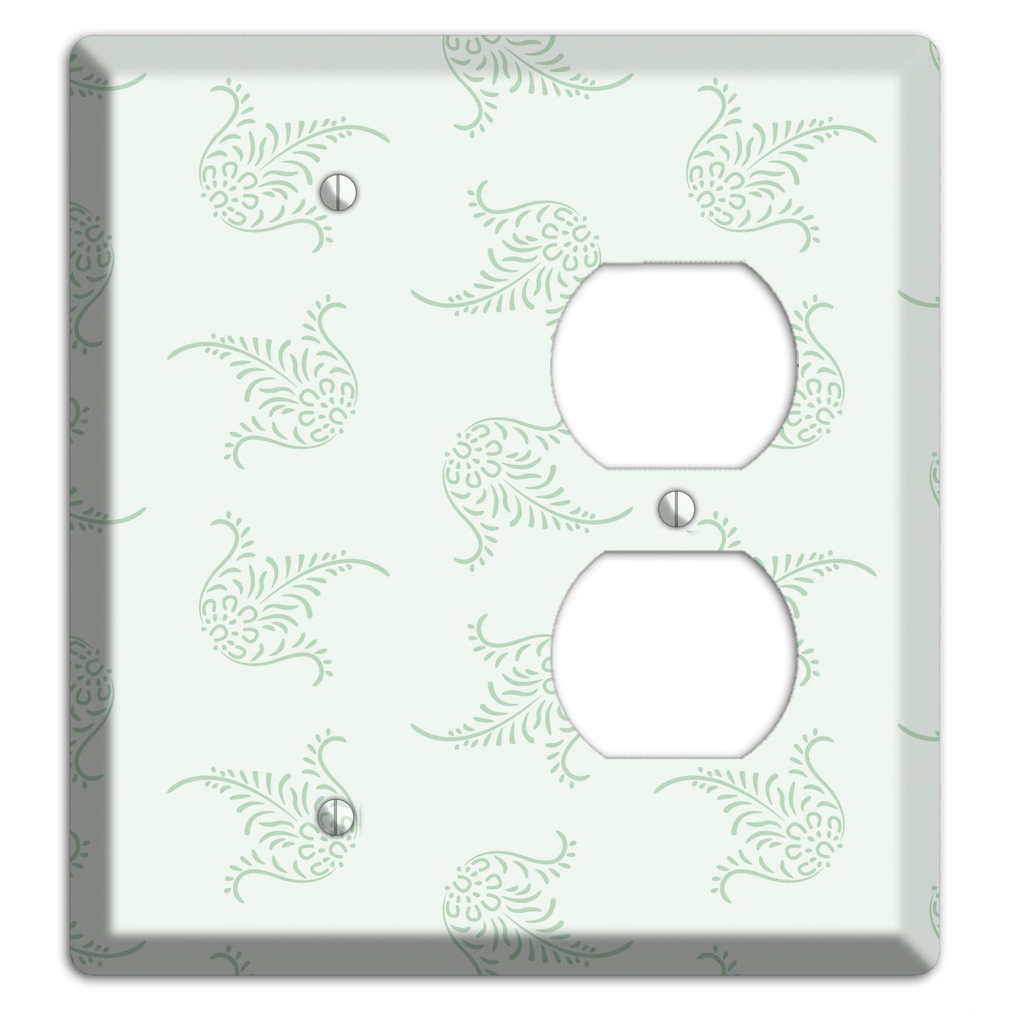 Mint Trefoil Cartouche Blank / Duplex Wallplate