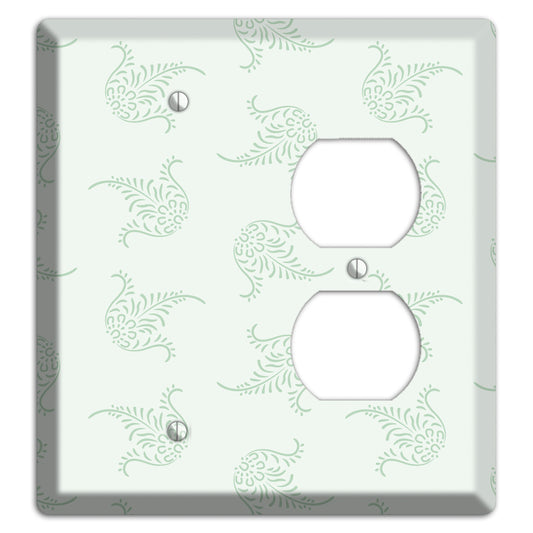 Mint Trefoil Cartouche Blank / Duplex Wallplate