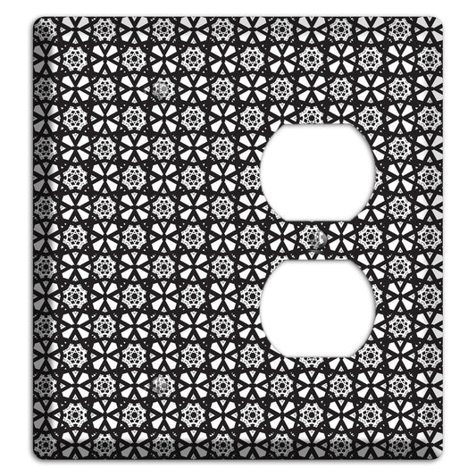 White with Black Arabesque Blank / Duplex Wallplate