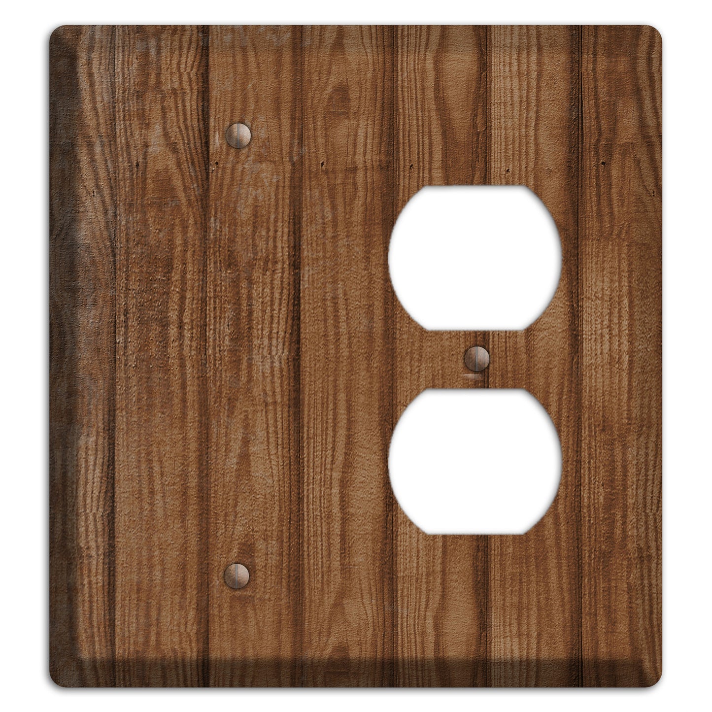 Old Copper Weathered Wood Blank / Duplex Wallplate