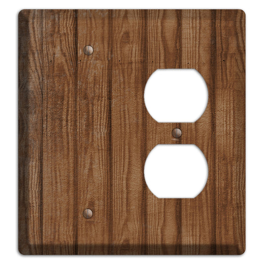 Old Copper Weathered Wood Blank / Duplex Wallplate