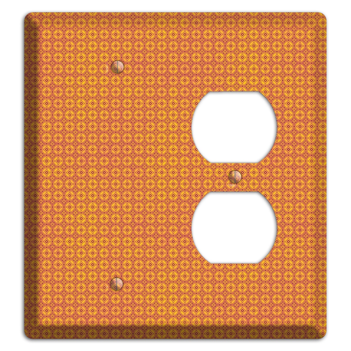 Multi Orange Arabesque Blank / Duplex Wallplate