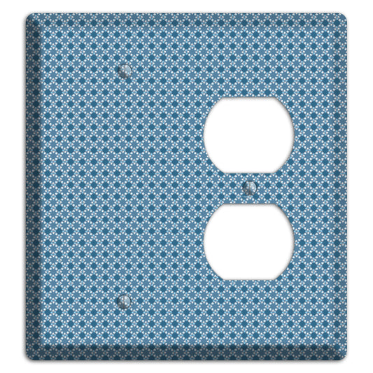 Multi Blue Checkered Foulard Blank / Duplex Wallplate