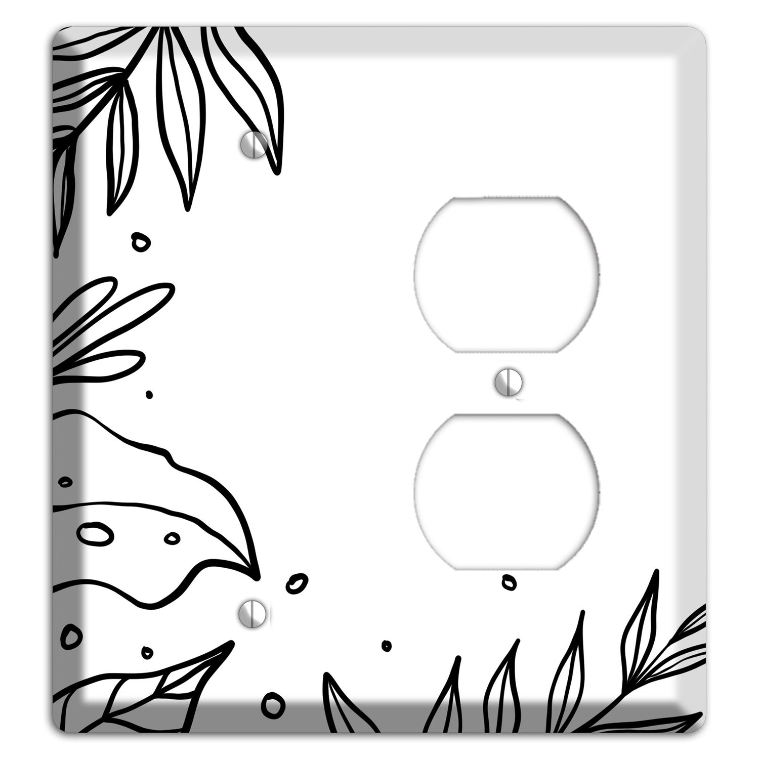 Hand-Drawn Floral 14 Blank / Duplex Wallplate