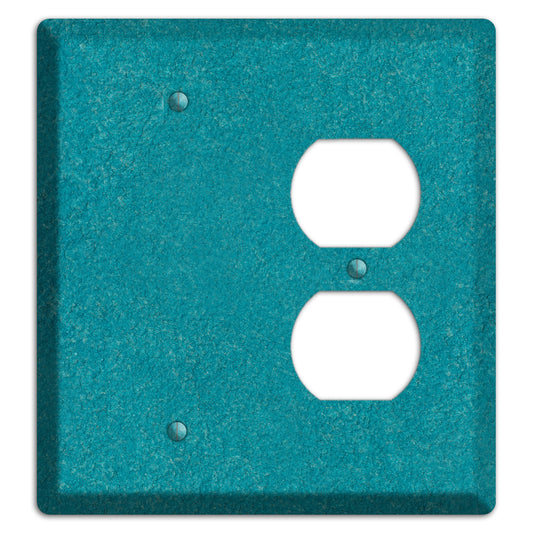 Stucco Teal Blank / Duplex Wallplate