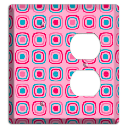 Pink and Blue Rounded Squares Blank / Duplex Wallplate