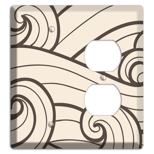 Abstract Curl Beige Blank / Duplex Wallplate