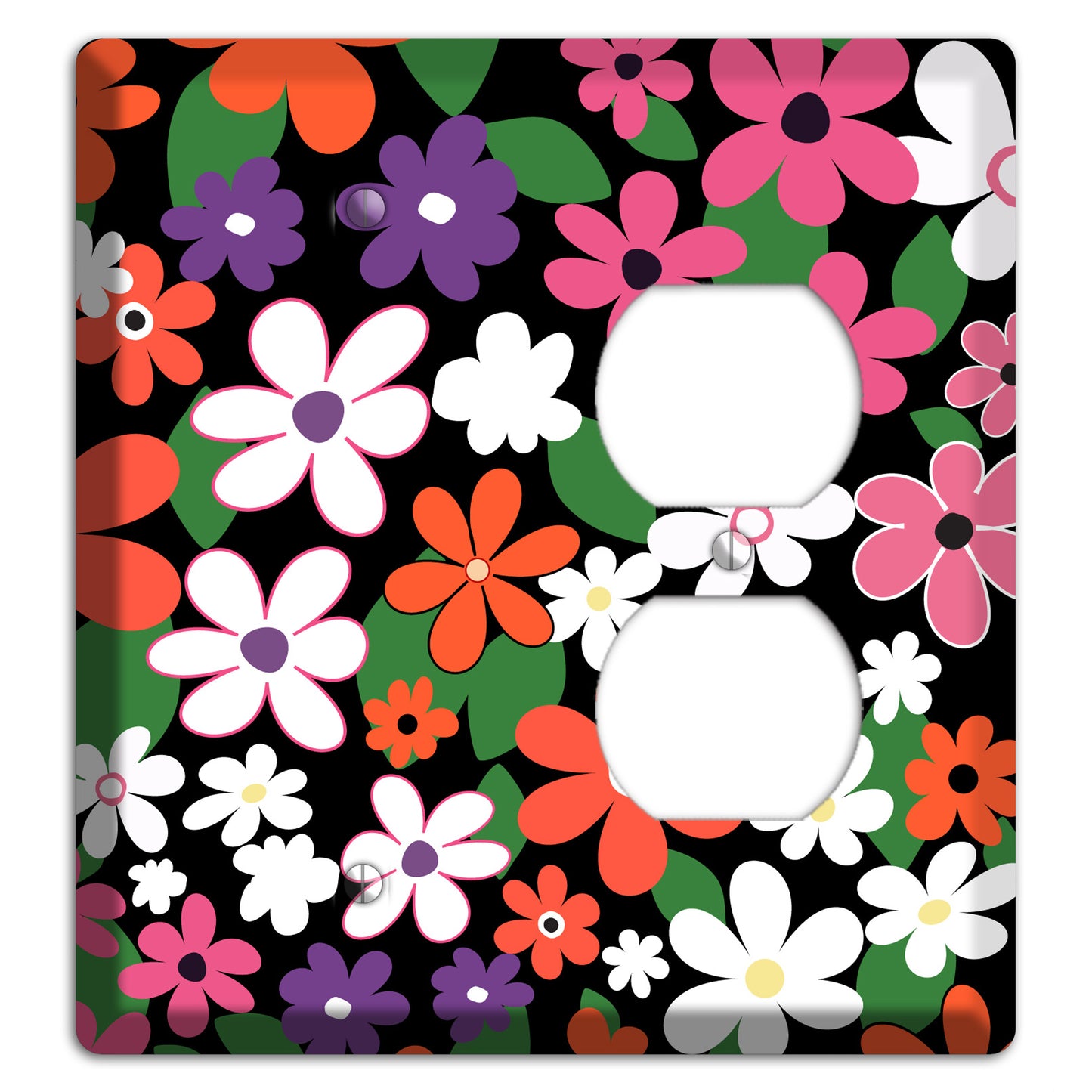 Hippie Flowers Blank / Duplex Wallplate