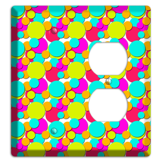 Aqua Fuschia Yellow Red Orange Bubble Dots Blank / Duplex Wallplate