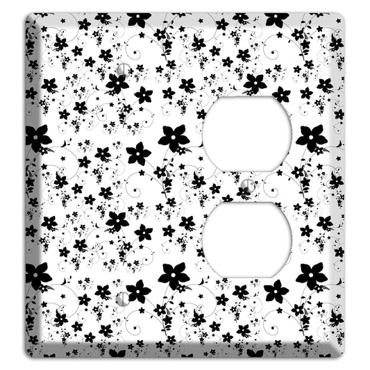 Black and White Flowers Blank / Duplex Wallplate