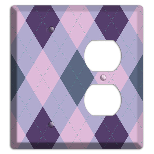 Lilac Argyle Blank / Duplex Wallplate