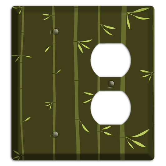 Dark Green Bamboo Blank / Duplex Wallplate