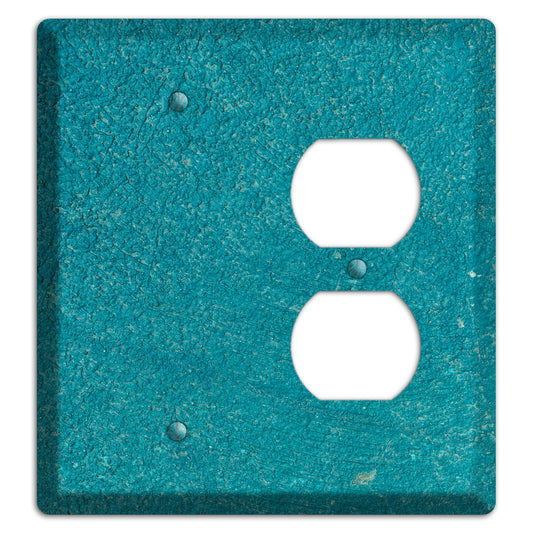 Teal concrete Blank / Duplex Wallplate