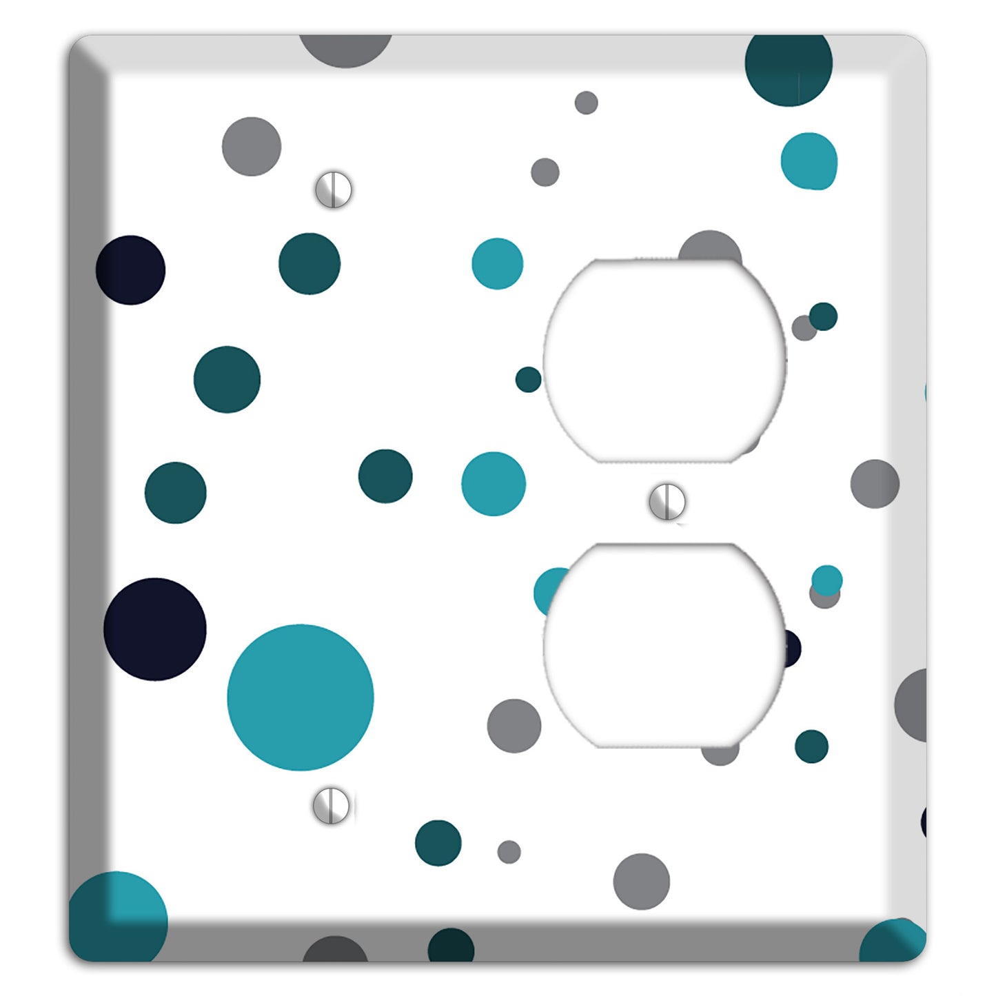 Teal and Blue Dots Blank / Duplex Wallplate