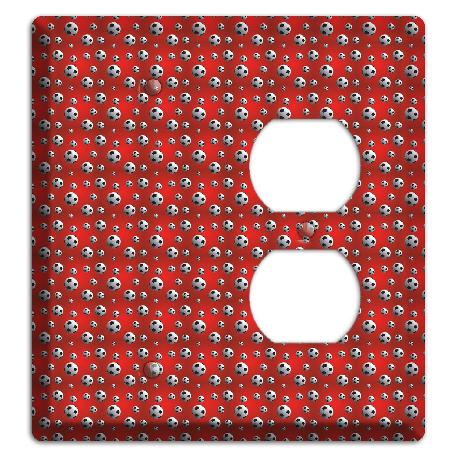 Red with Soccer Balls Blank / Duplex Wallplate