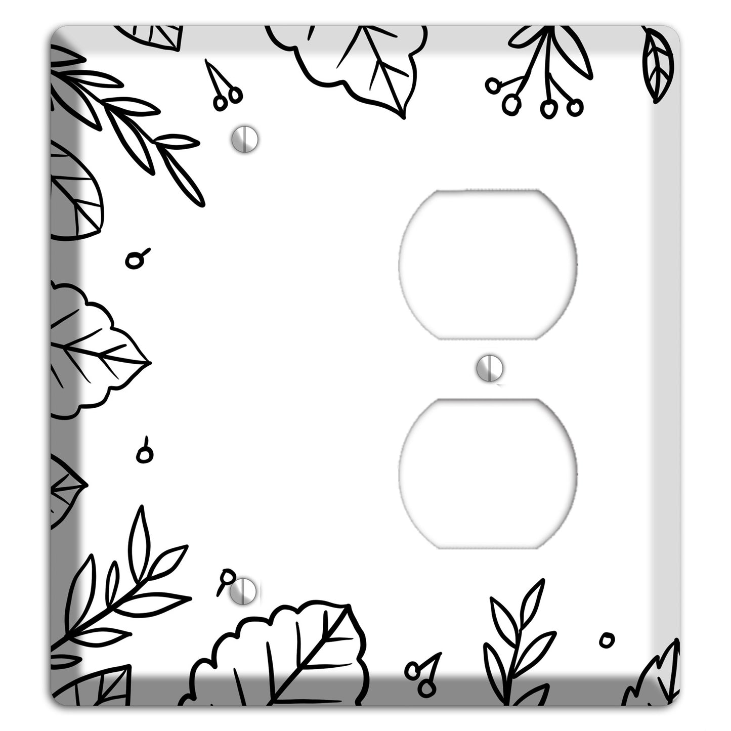 Hand-Drawn Floral 34 Blank / Duplex Wallplate