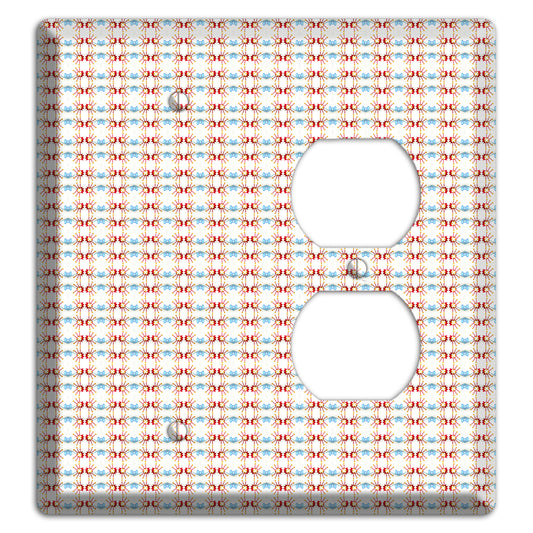 Off White with Red Blue Retro Tapestry Blank / Duplex Wallplate