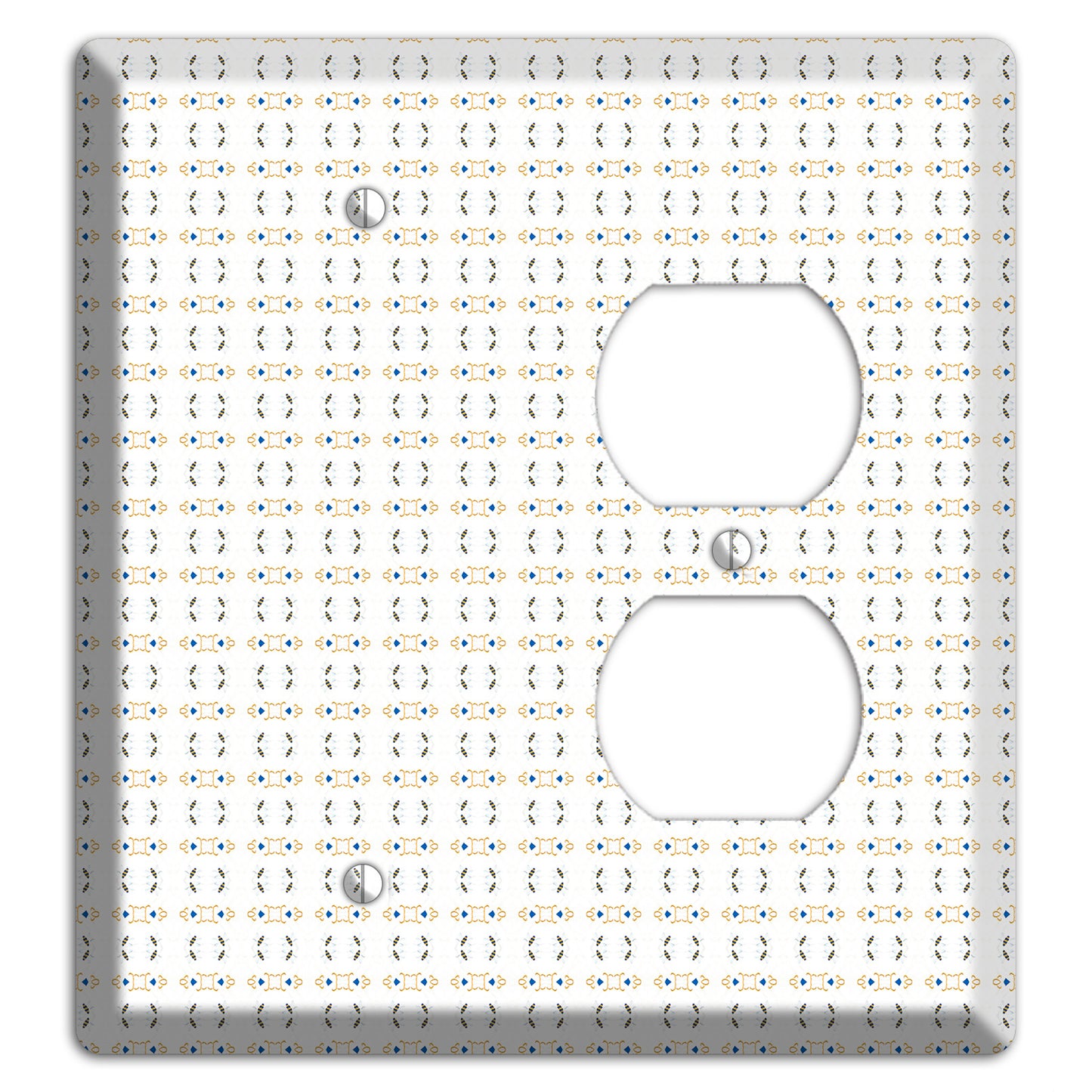 White with Grey and Olive Simple Geometric Blank / Duplex Wallplate