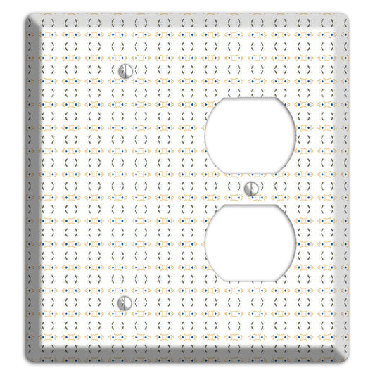 White with Grey and Olive Simple Geometric Blank / Duplex Wallplate