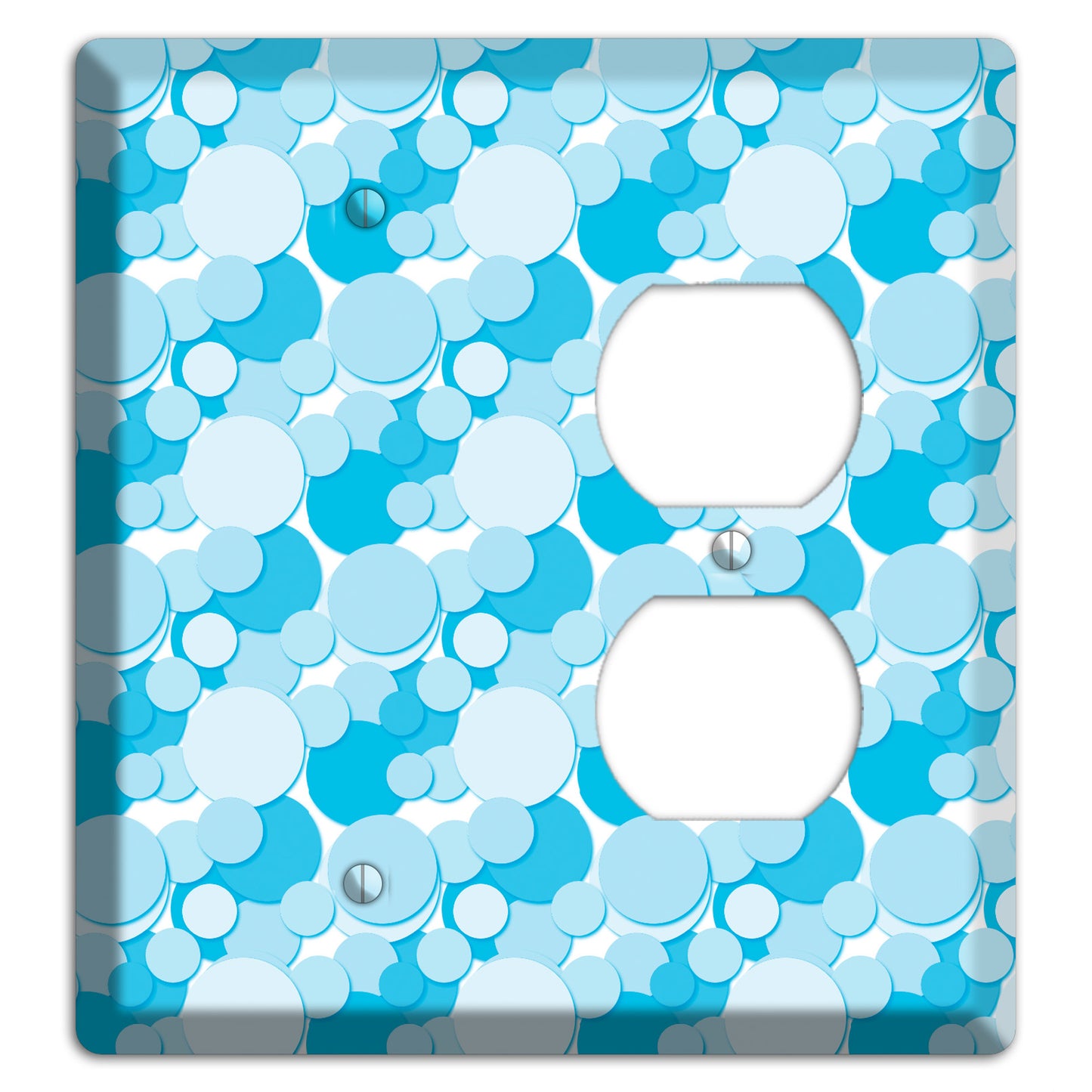 Multi Blue Bubble Dots Blank / Duplex Wallplate