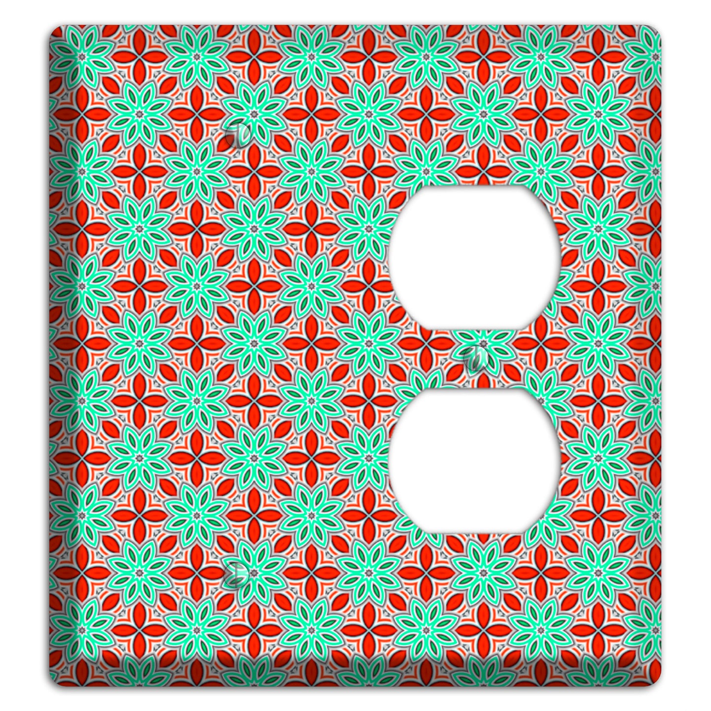 Green and Red Foulard 2 Blank / Duplex Wallplate