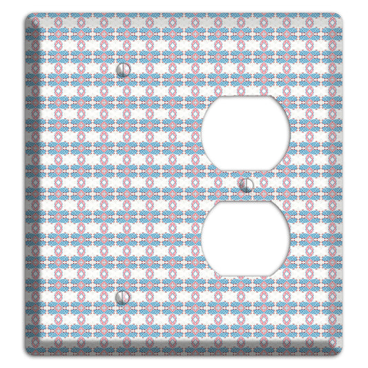 White with Faded Blue and Red Tapestry Blank / Duplex Wallplate