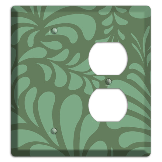 Green Herati Blank / Duplex Wallplate