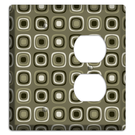 Multi Olive and Brown Retro Squares Blank / Duplex Wallplate