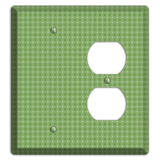 Green Paw Prints Blank / Duplex Wallplate