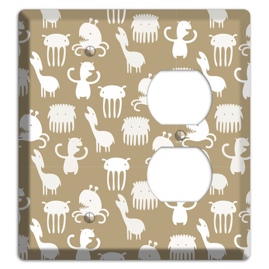 Sily Monsters Brown and White Blank / Duplex Wallplate